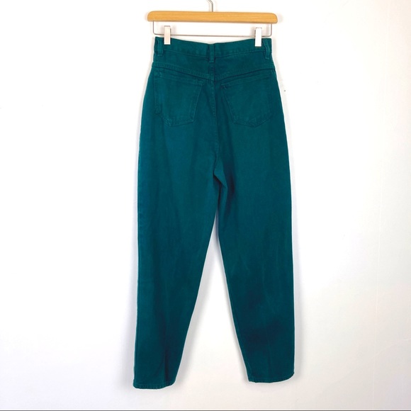 Vintage high waisted green mom jeans emerald green - Picture 3 of 7